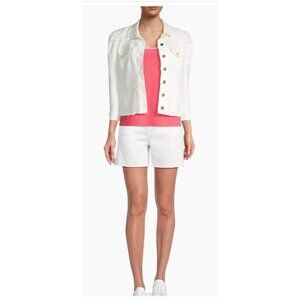 Nic + Zoe Mid-Rise Denim Shorts Paper White Size 28